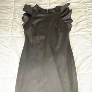 Tommy Hilfiger Women’s Size 6 Black Sheath Dress Ruffle Sleeve Stretch Cocktail